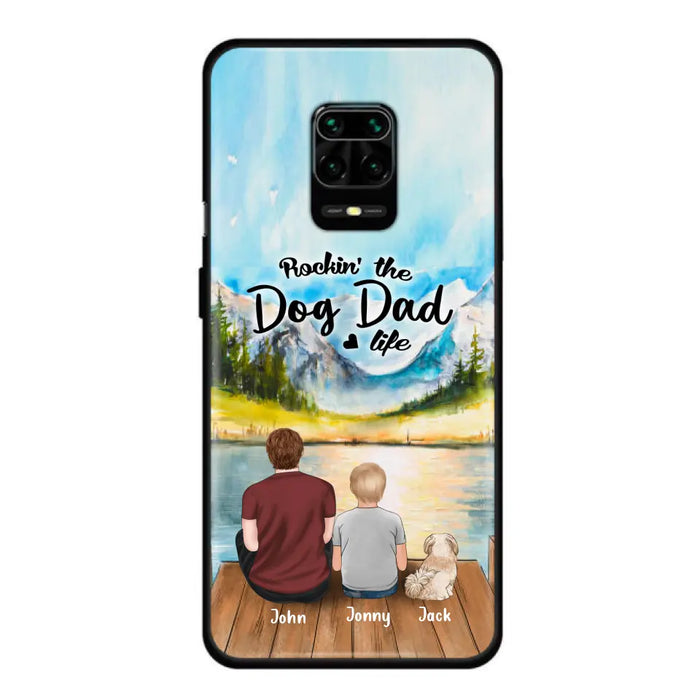 Custom Personalized Dog Mom/Dog Dad Phone Case - Single Mom/Single Dad with 1 Kid and 1 Pet - Rockin' The Dog Dad Life