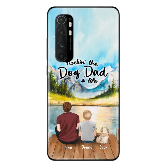 Custom Personalized Dog Mom/Dog Dad Phone Case - Single Mom/Single Dad with 1 Kid and 1 Pet - Rockin' The Dog Dad Life