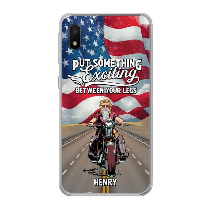 Custom Personalized Biker Phone Case - Gift Idea For Biker/Independence Day - Put Something Exciting Between Your Legs - Case For iPhone/Samsung