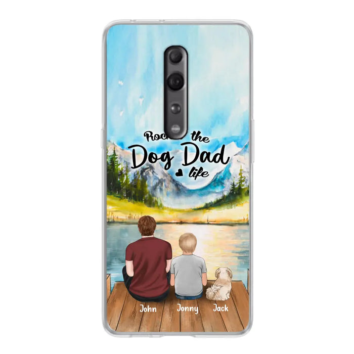 Custom Personalized Dog Mom/Dog Dad Phone Case - Single Mom/Single Dad with 1 Kid and 1 Pet - Rockin' The Dog Dad Life