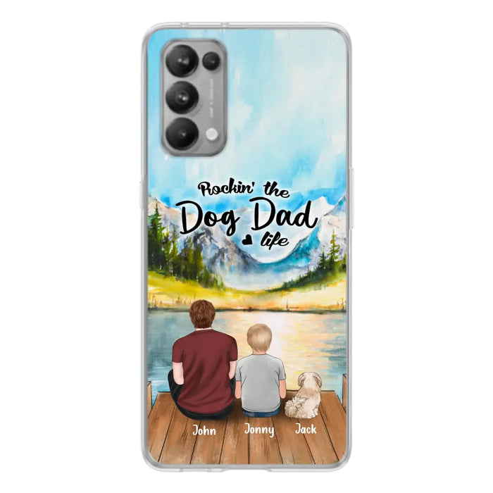 Custom Personalized Dog Mom/Dog Dad Phone Case - Single Mom/Single Dad with 1 Kid and 1 Pet - Rockin' The Dog Dad Life