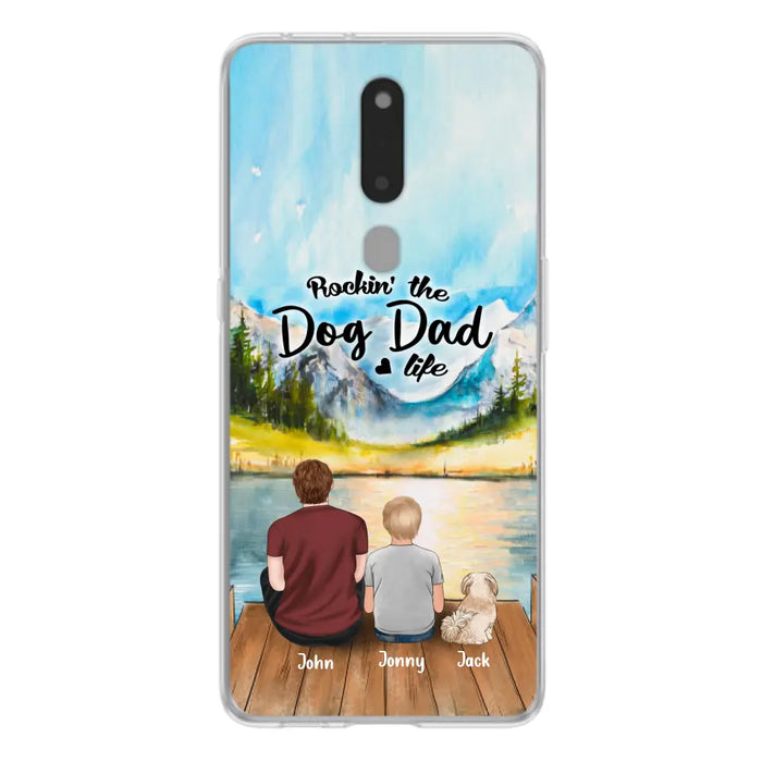 Custom Personalized Dog Mom/Dog Dad Phone Case - Single Mom/Single Dad with 1 Kid and 1 Pet - Rockin' The Dog Dad Life