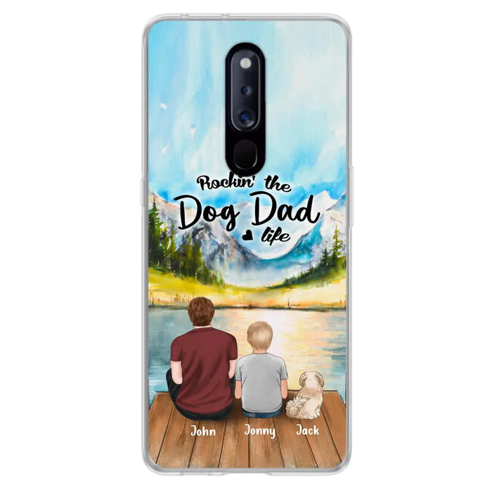 Custom Personalized Dog Mom/Dog Dad Phone Case - Single Mom/Single Dad with 1 Kid and 1 Pet - Rockin' The Dog Dad Life