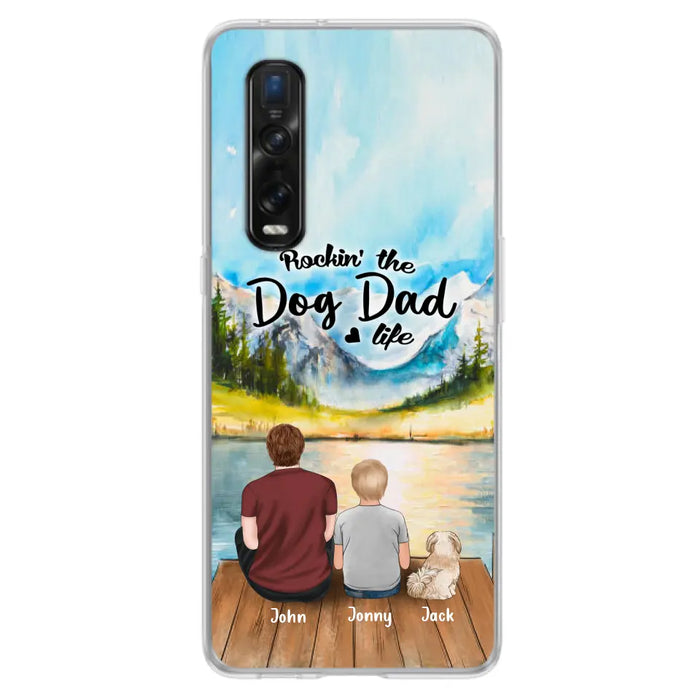 Custom Personalized Dog Mom/Dog Dad Phone Case - Single Mom/Single Dad with 1 Kid and 1 Pet - Rockin' The Dog Dad Life