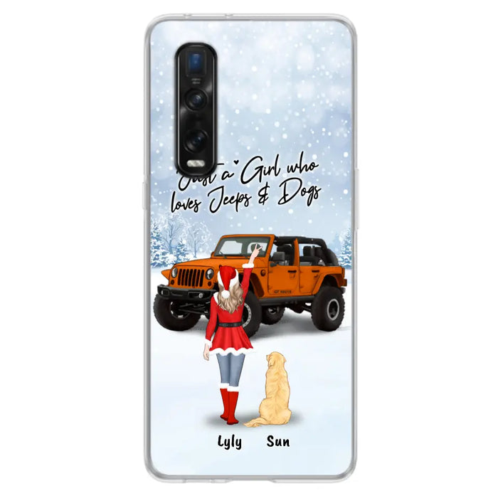 Custom Personalized Christmas Off-road Girl Phone Case - Girl With Upto 4 Pets - Christmas Gift For Dog/ Cat Lover - Just A Girl Who - Case For Xiaomi, Oppo And Huawei