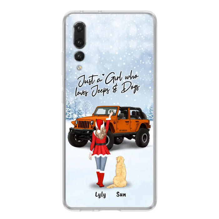 Custom Personalized Christmas Off-road Girl Phone Case - Girl With Upto 4 Pets - Christmas Gift For Dog/ Cat Lover - Just A Girl Who - Case For Xiaomi, Oppo And Huawei