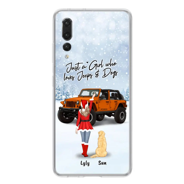 Custom Personalized Christmas Off-road Girl Phone Case - Girl With Upto 4 Pets - Christmas Gift For Dog/ Cat Lover - Just A Girl Who - Case For Xiaomi, Oppo And Huawei