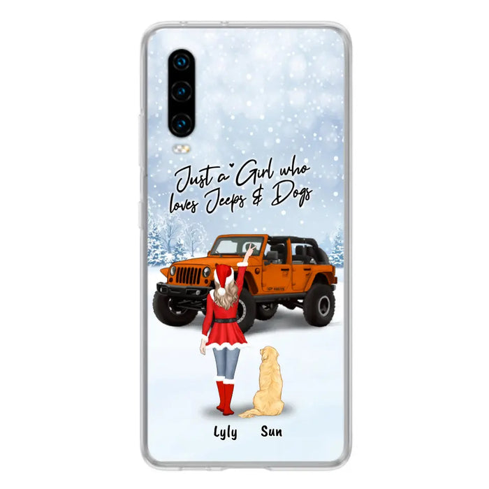 Custom Personalized Christmas Off-road Girl Phone Case - Girl With Upto 4 Pets - Christmas Gift For Dog/ Cat Lover - Just A Girl Who - Case For Xiaomi, Oppo And Huawei