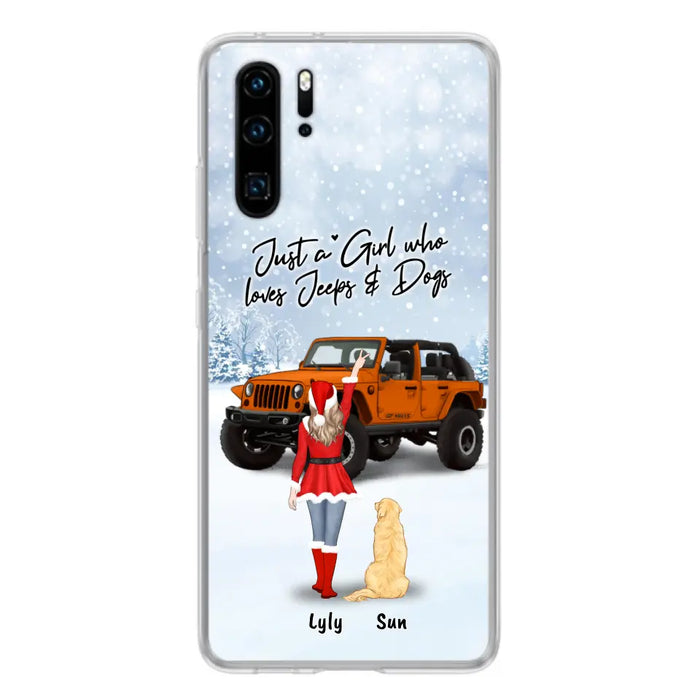 Custom Personalized Christmas Off-road Girl Phone Case - Girl With Upto 4 Pets - Christmas Gift For Dog/ Cat Lover - Just A Girl Who - Case For Xiaomi, Oppo And Huawei