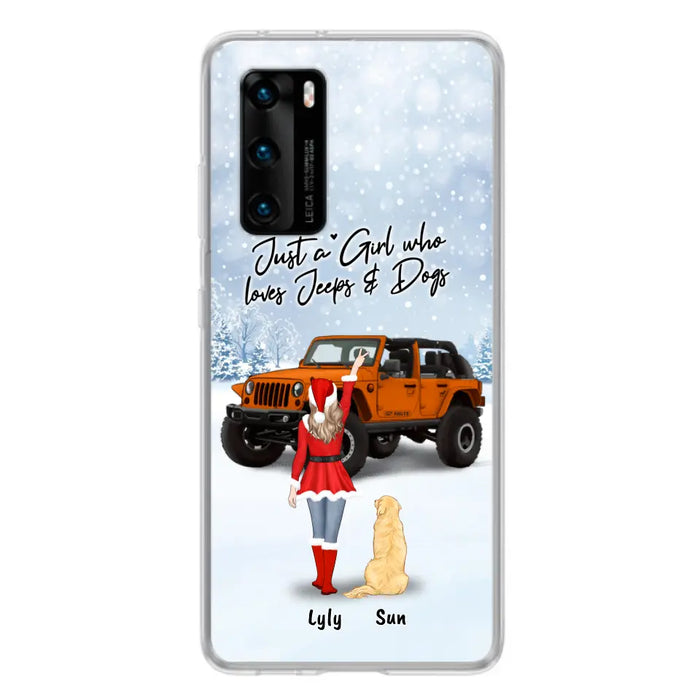 Custom Personalized Christmas Off-road Girl Phone Case - Girl With Upto 4 Pets - Christmas Gift For Dog/ Cat Lover - Just A Girl Who - Case For Xiaomi, Oppo And Huawei