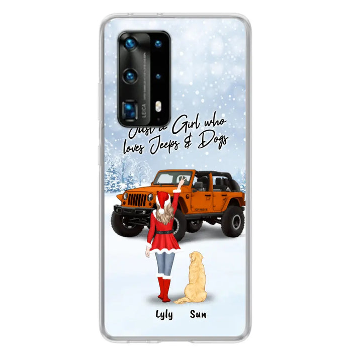 Custom Personalized Christmas Off-road Girl Phone Case - Girl With Upto 4 Pets - Christmas Gift For Dog/ Cat Lover - Just A Girl Who - Case For Xiaomi, Oppo And Huawei