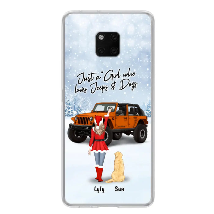 Custom Personalized Christmas Off-road Girl Phone Case - Girl With Upto 4 Pets - Christmas Gift For Dog/ Cat Lover - Just A Girl Who - Case For Xiaomi, Oppo And Huawei