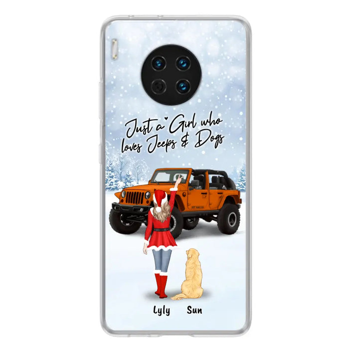 Custom Personalized Christmas Off-road Girl Phone Case - Girl With Upto 4 Pets - Christmas Gift For Dog/ Cat Lover - Just A Girl Who - Case For Xiaomi, Oppo And Huawei