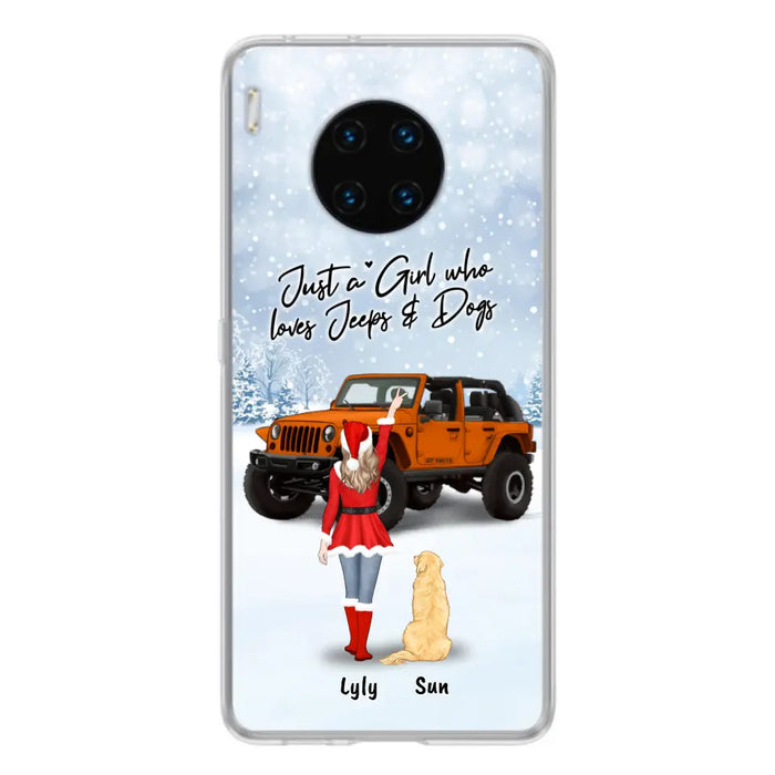 Custom Personalized Christmas Off-road Girl Phone Case - Girl With Upto 4 Pets - Christmas Gift For Dog/ Cat Lover - Just A Girl Who - Case For Xiaomi, Oppo And Huawei