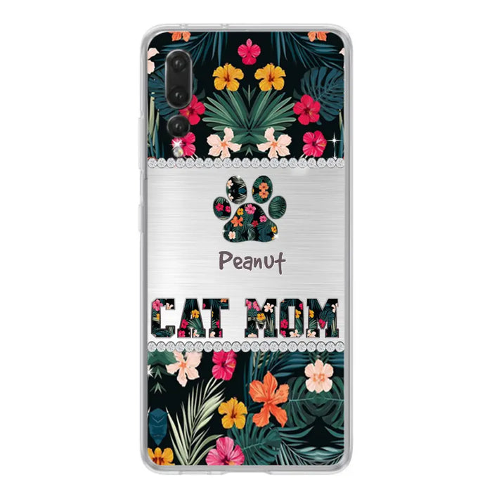 Personalized Custom Phone Case Cat Mom Met Pattern - Gifts Idea For Cat Lover - Cat Mom - Case For Xiaomi, Huawei And Oppo