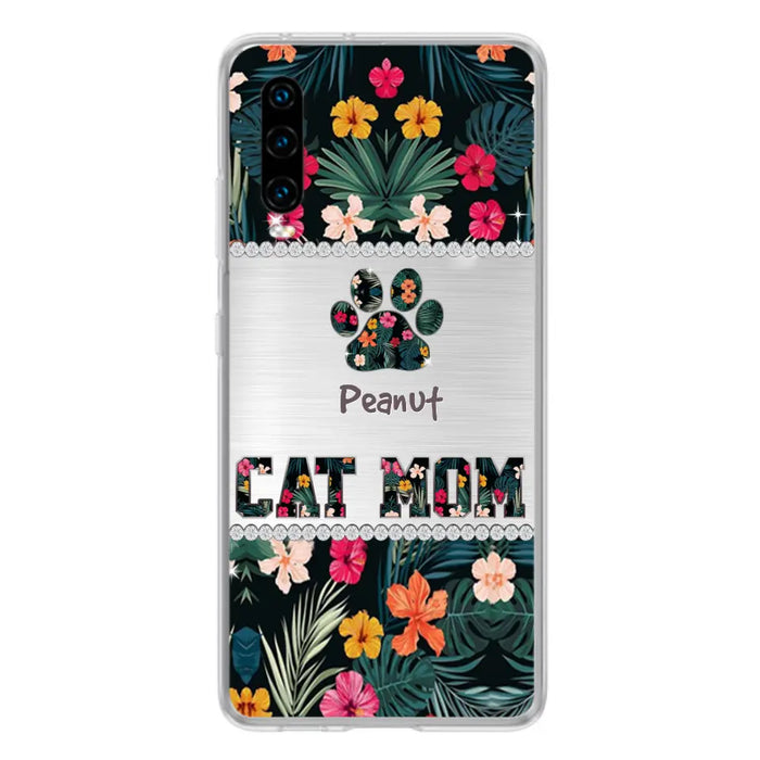 Personalized Custom Phone Case Cat Mom Met Pattern - Gifts Idea For Cat Lover - Cat Mom - Case For Xiaomi, Huawei And Oppo