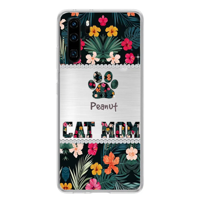 Personalized Custom Phone Case Cat Mom Met Pattern - Gifts Idea For Cat Lover - Cat Mom - Case For Xiaomi, Huawei And Oppo