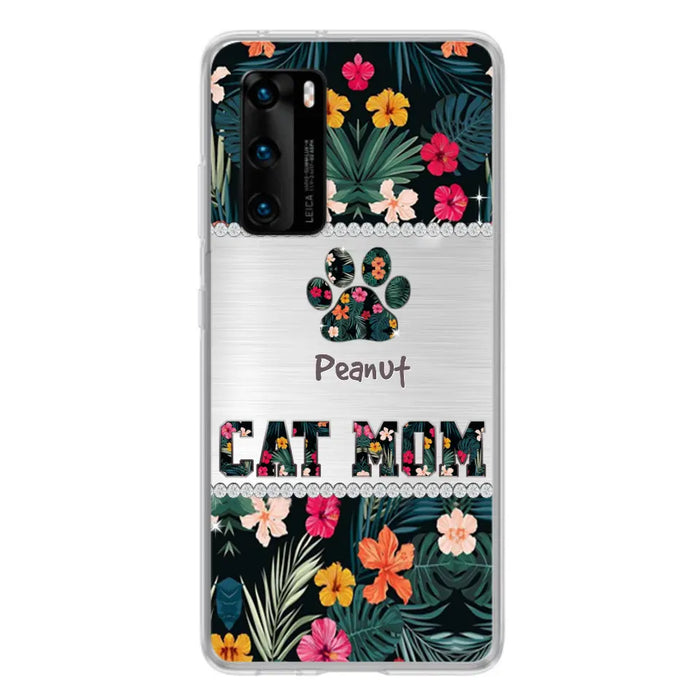 Personalized Custom Phone Case Cat Mom Met Pattern - Gifts Idea For Cat Lover - Cat Mom - Case For Xiaomi, Huawei And Oppo