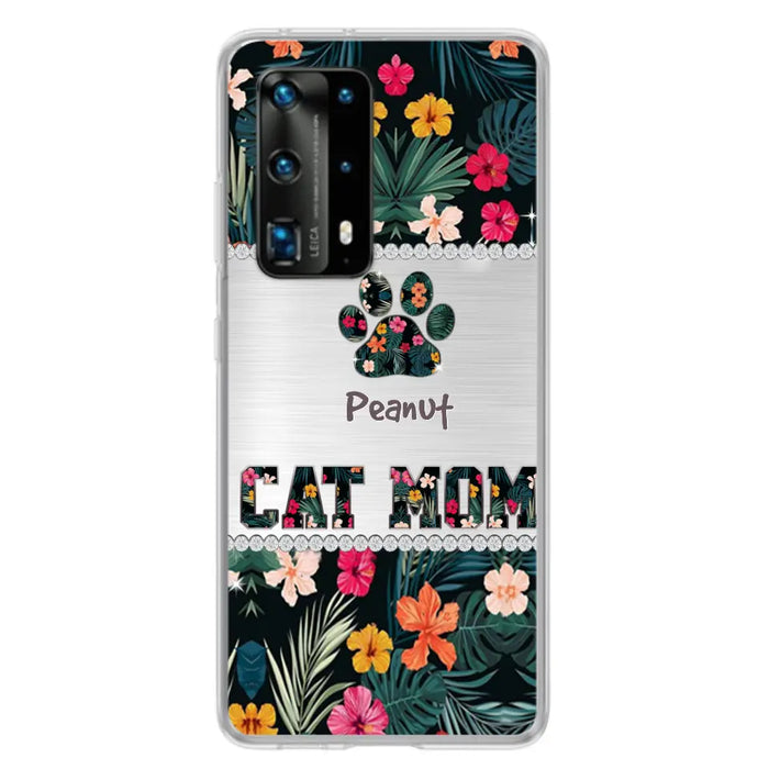 Personalized Custom Phone Case Cat Mom Met Pattern - Gifts Idea For Cat Lover - Cat Mom - Case For Xiaomi, Huawei And Oppo