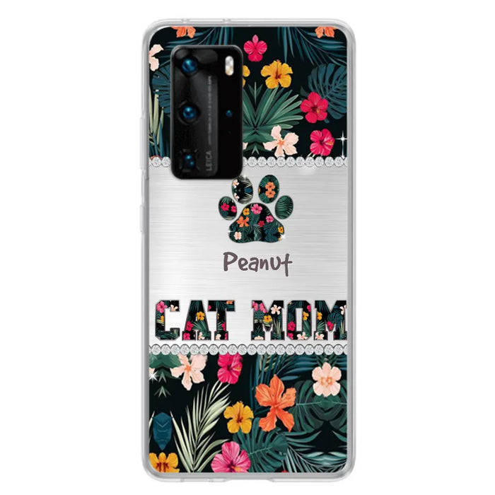 Personalized Custom Phone Case Cat Mom Met Pattern - Gifts Idea For Cat Lover - Cat Mom - Case For Xiaomi, Huawei And Oppo