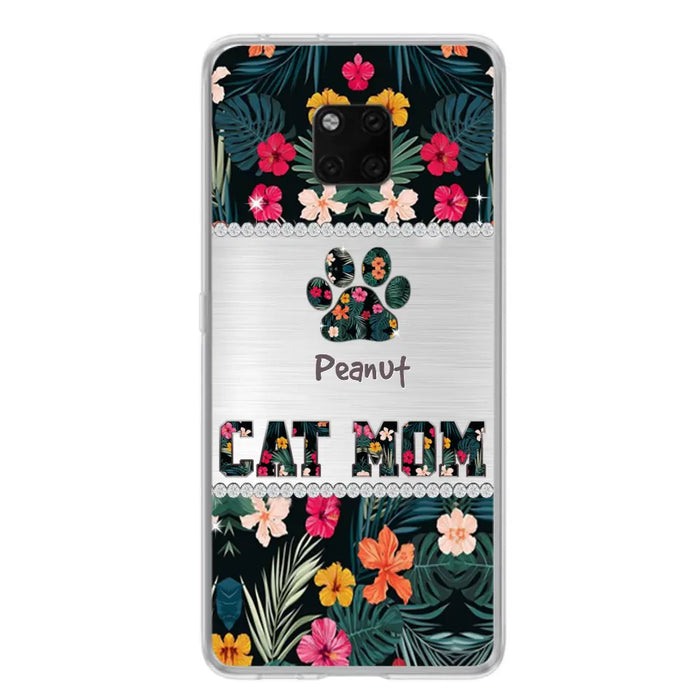 Personalized Custom Phone Case Cat Mom Met Pattern - Gifts Idea For Cat Lover - Cat Mom - Case For Xiaomi, Huawei And Oppo