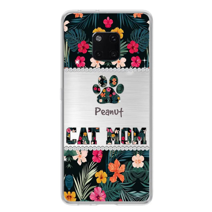 Personalized Custom Phone Case Cat Mom Met Pattern - Gifts Idea For Cat Lover - Cat Mom - Case For Xiaomi, Huawei And Oppo