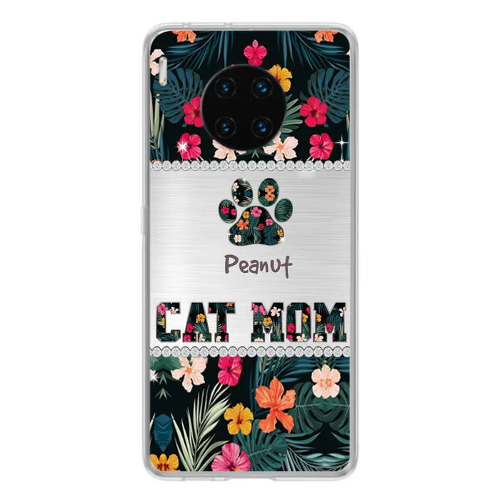 Personalized Custom Phone Case Cat Mom Met Pattern - Gifts Idea For Cat Lover - Cat Mom - Case For Xiaomi, Huawei And Oppo