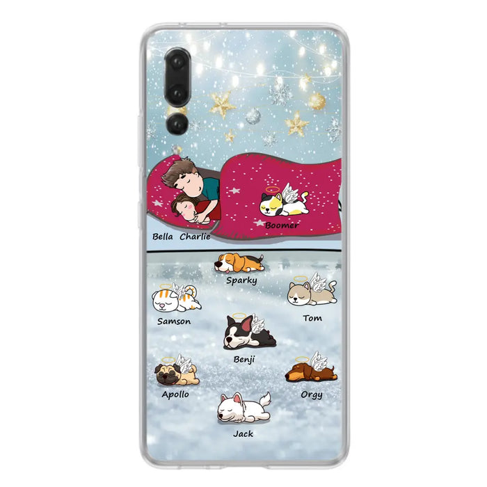 Custom Personalized Couple With Pet Phone Case - Upto 8 Pets - Best Gift For Dog/ Cat Lover - Case For Xiaomi, Oppo And Huawei