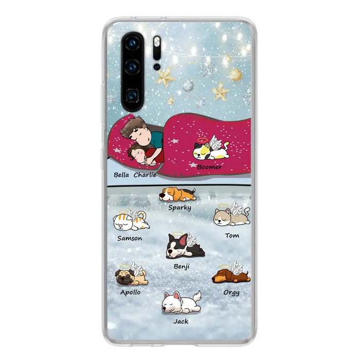 Custom Personalized Couple With Pet Phone Case - Upto 8 Pets - Best Gift For Dog/ Cat Lover - Case For Xiaomi, Oppo And Huawei