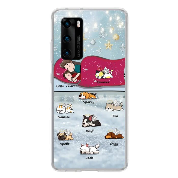 Custom Personalized Couple With Pet Phone Case - Upto 8 Pets - Best Gift For Dog/ Cat Lover - Case For Xiaomi, Oppo And Huawei