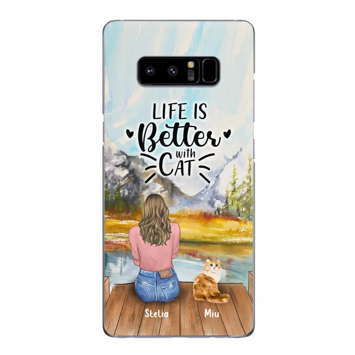 Custom Personalized Cat Mom Phone Case - Gifts For Cat Lovers With Upto 4 Cats - You Had Me At Meow - Case For iPhone(Update Iphone 14), Samsung And Xiaomi