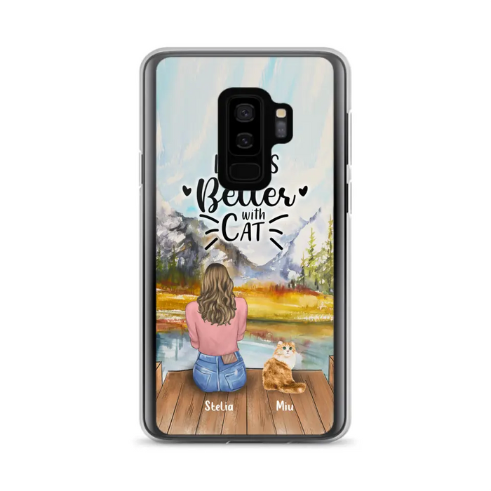 Custom Personalized Cat Mom Phone Case - Gifts For Cat Lovers With Upto 4 Cats - You Had Me At Meow - Case For iPhone(Update Iphone 14), Samsung And Xiaomi