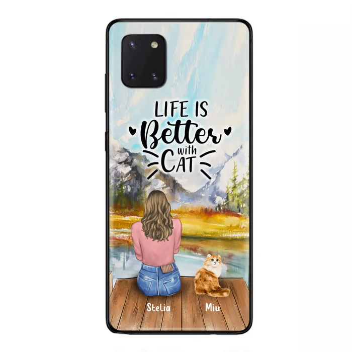 Custom Personalized Cat Mom Phone Case - Gifts For Cat Lovers With Upto 4 Cats - You Had Me At Meow - Case For iPhone(Update Iphone 14), Samsung And Xiaomi