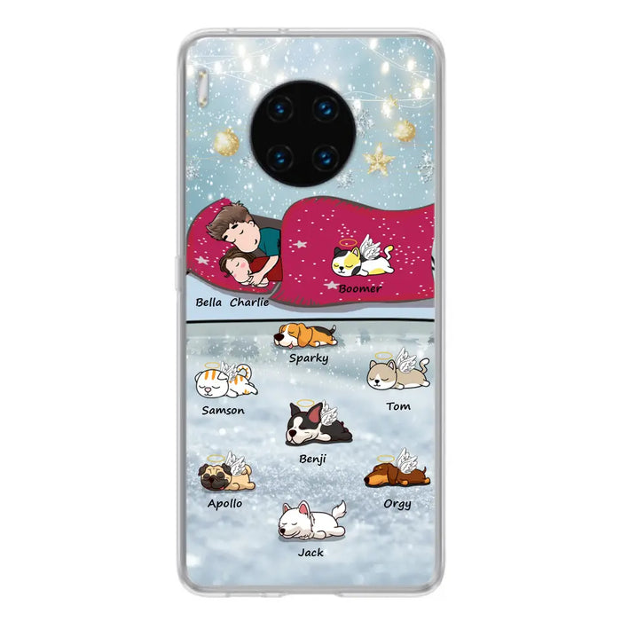 Custom Personalized Couple With Pet Phone Case - Upto 8 Pets - Best Gift For Dog/ Cat Lover - Case For Xiaomi, Oppo And Huawei