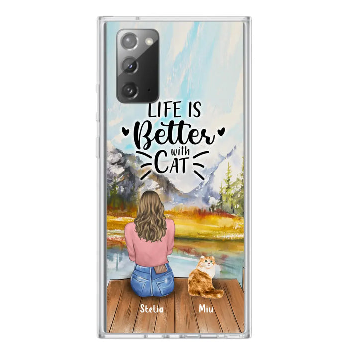 Custom Personalized Cat Mom Phone Case - Gifts For Cat Lovers With Upto 4 Cats - You Had Me At Meow - Case For iPhone(Update Iphone 14), Samsung And Xiaomi