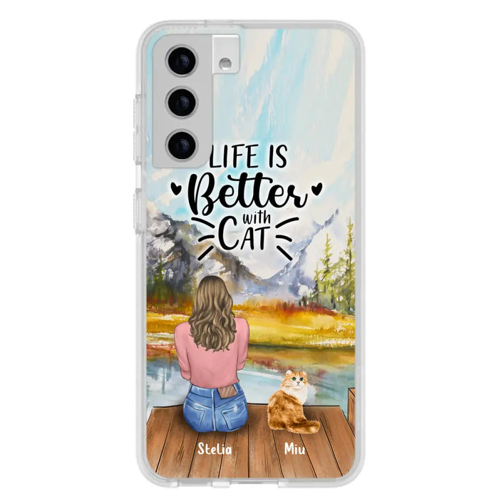 Custom Personalized Cat Mom Phone Case - Gifts For Cat Lovers With Upto 4 Cats - You Had Me At Meow - Case For iPhone(Update Iphone 14), Samsung And Xiaomi