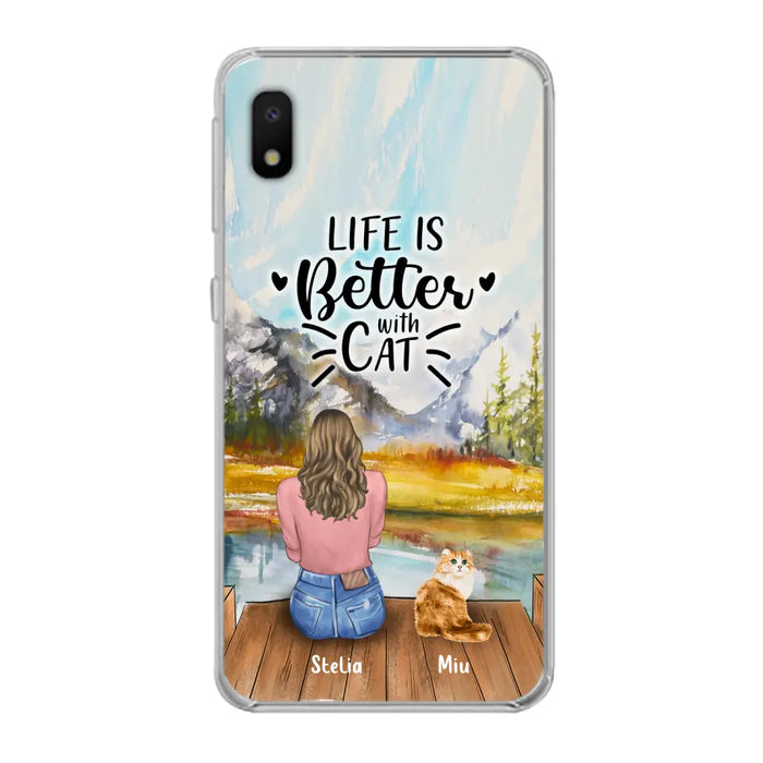 Custom Personalized Cat Mom Phone Case - Gifts For Cat Lovers With Upto 4 Cats - You Had Me At Meow - Case For iPhone(Update Iphone 14), Samsung And Xiaomi