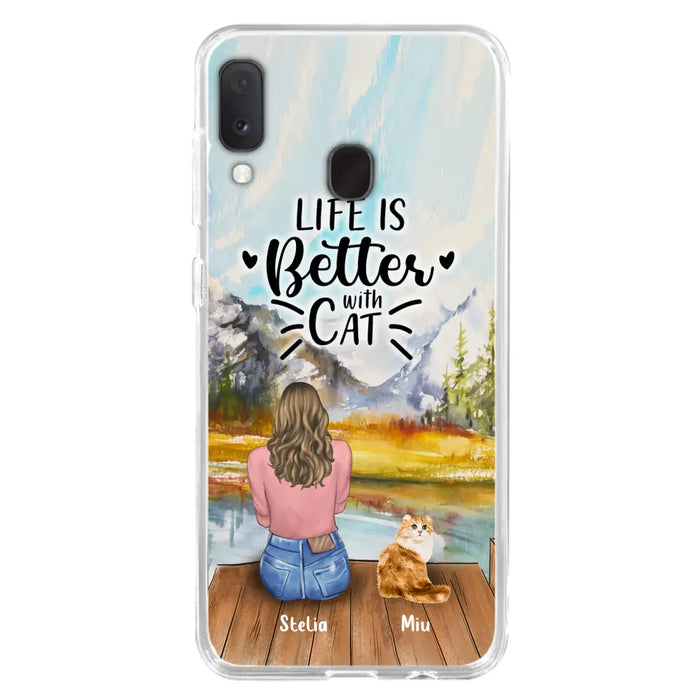 Custom Personalized Cat Mom Phone Case - Gifts For Cat Lovers With Upto 4 Cats - You Had Me At Meow - Case For iPhone(Update Iphone 14), Samsung And Xiaomi