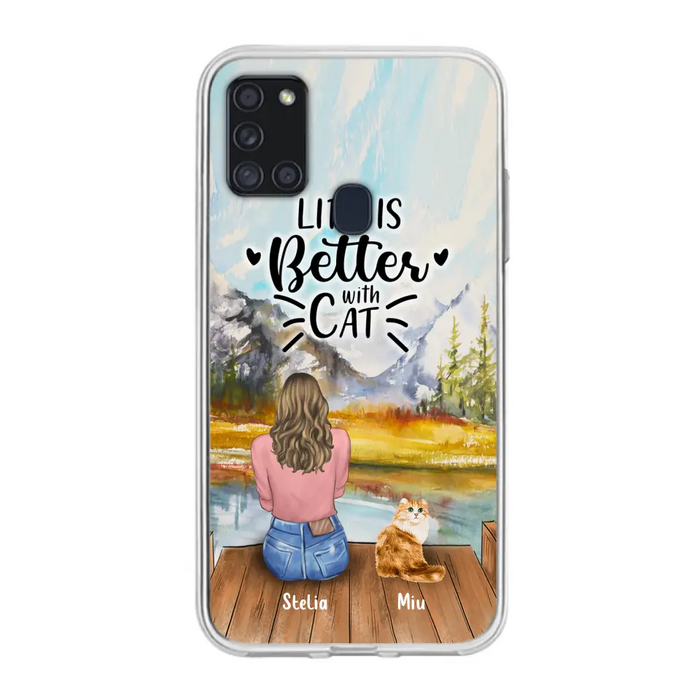 Custom Personalized Cat Mom Phone Case - Gifts For Cat Lovers With Upto 4 Cats - You Had Me At Meow - Case For iPhone(Update Iphone 14), Samsung And Xiaomi