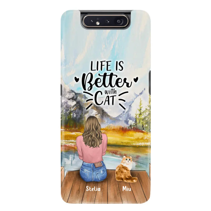 Custom Personalized Cat Mom Phone Case - Gifts For Cat Lovers With Upto 4 Cats - You Had Me At Meow - Case For iPhone(Update Iphone 14), Samsung And Xiaomi