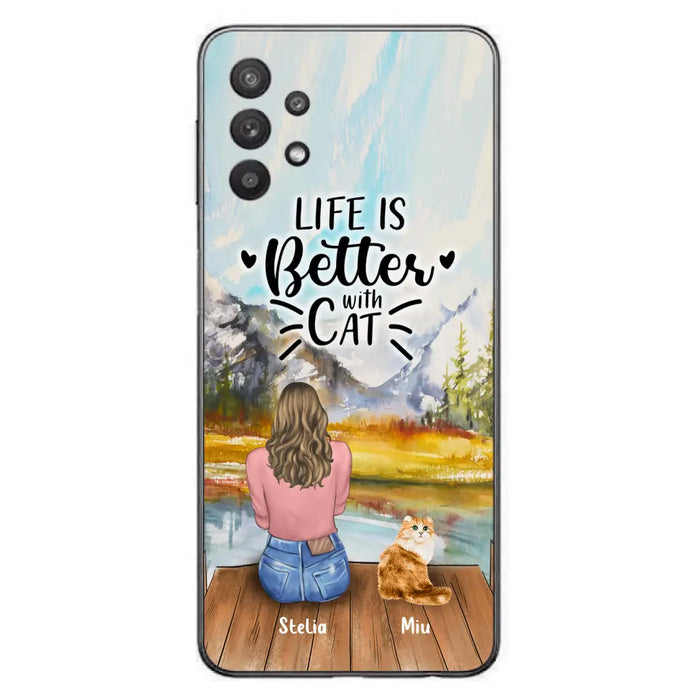 Custom Personalized Cat Mom Phone Case - Gifts For Cat Lovers With Upto 4 Cats - You Had Me At Meow - Case For iPhone(Update Iphone 14), Samsung And Xiaomi