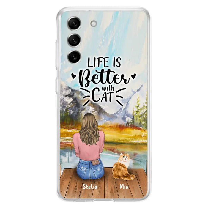 Custom Personalized Cat Mom Phone Case - Gifts For Cat Lovers With Upto 4 Cats - You Had Me At Meow - Case For iPhone(Update Iphone 14), Samsung And Xiaomi