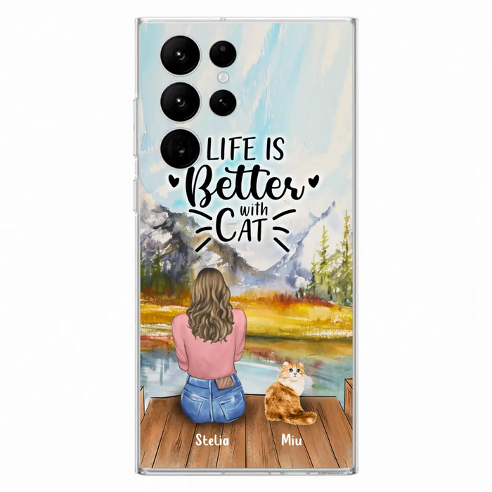 Custom Personalized Cat Mom Phone Case - Gifts For Cat Lovers With Upto 4 Cats - You Had Me At Meow - Case For iPhone(Update Iphone 14), Samsung And Xiaomi