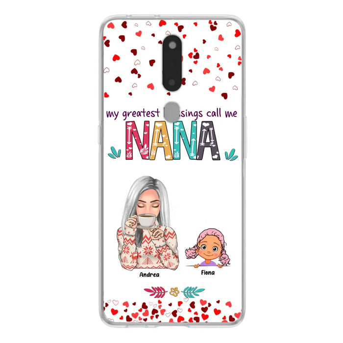 Custom Personalized Grandma & Grandkids Phone Case - Upto 5 Kids - My Greatest Blessings Call Me Nana - For Xiaomi, Oppo And Huawei Phone Case