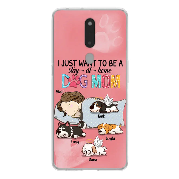 Custom Personalized Dog Mom Phone Case - Upto 4 Dogs - Best Gift For Dog Lover - I Just Want To Be A Stay At Home Dog Mom - Case For Xiaomi, Oppo & Huawei