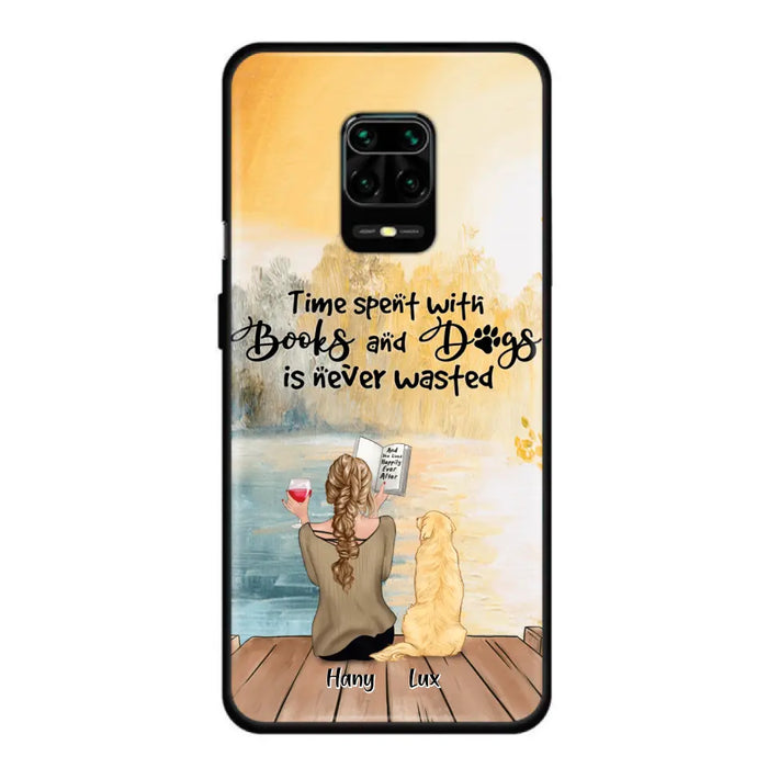 Custom Personalized Dog Book Mom Phone Case - Woman With Upto 4 Dogs - Best Gift For Dog Lover - Time Spent With Books And Dogs Is Never Wasted - Case For Xiaomi, Oppo And Huawei