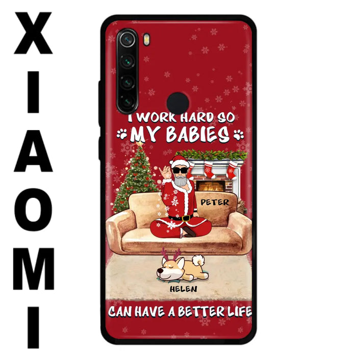 Custom Personalized Christmas Pet Dad Phone Case - Man With Upto 4 Pets - Gift For Cat/ Dog Lover - Case For Xiaomi, Oppo And Huawei