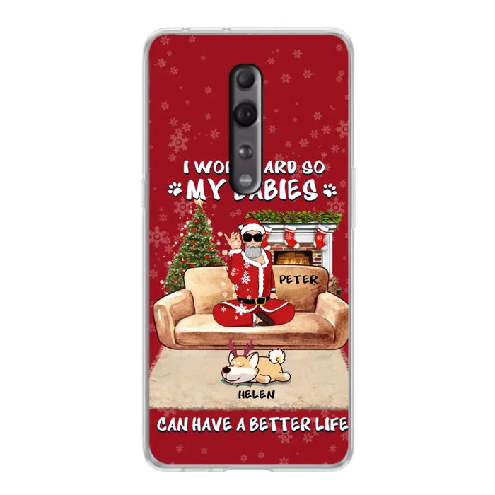 Custom Personalized Christmas Pet Dad Phone Case - Man With Upto 4 Pets - Gift For Cat/ Dog Lover - Case For Xiaomi, Oppo And Huawei