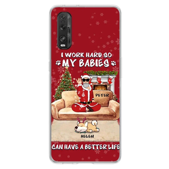 Custom Personalized Christmas Pet Dad Phone Case - Man With Upto 4 Pets - Gift For Cat/ Dog Lover - Case For Xiaomi, Oppo And Huawei