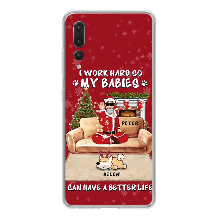 Custom Personalized Christmas Pet Dad Phone Case - Man With Upto 4 Pets - Gift For Cat/ Dog Lover - Case For Xiaomi, Oppo And Huawei